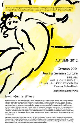 GERMAN 295 course poster, Autumn 2012
