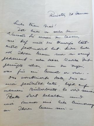 image of letter from Margot Einstein