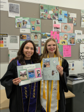 Ariana and Aileen "graduate" their profiles from the German Studies Facewall Facewall
